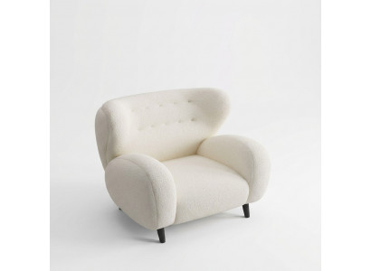 Stylvoll modern Fautteuil Wäiss Fautteuil Fernsee Couch 1 Sëtz Sofa Stoff