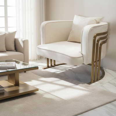Héichwäerteg Textil Sess Stilvollen Wäisse Sess modernen Sess Fernseh Couch