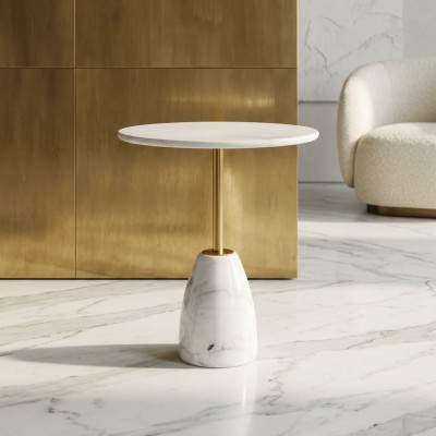Couchtisch Luxus Design Marmerdësch Bäistelltiesch Wunnzëmmer Ronn nei