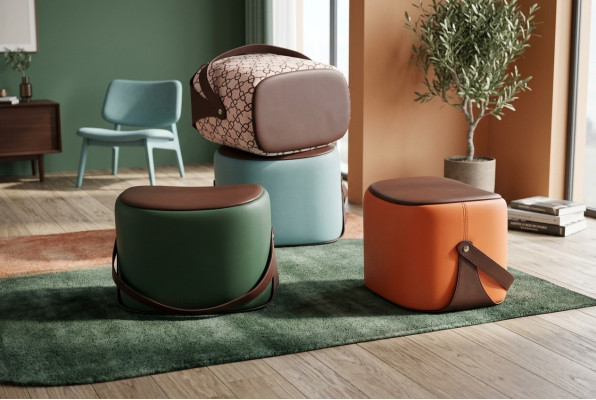 Rechteckeg Pouf Modern Miwwelen Fouss-Pouf Luxus Design Wunnzëmmermiwwelen
