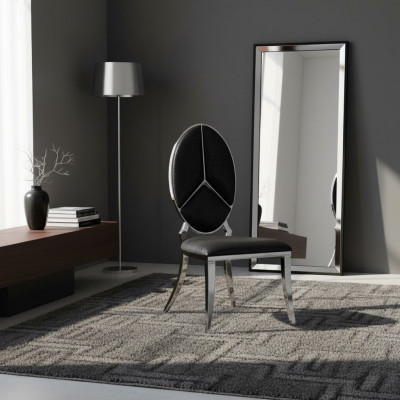 Stull Schwaarz Nei Still Polsterstull Fauteuil Metall Lounge Design Miwwelen