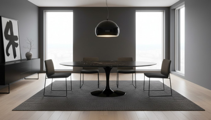 Iesszëmmer Miwwelen Iessdësch Schwaarz Dësch Design Dëscher Luxus Miwwelen Ronn Nei
