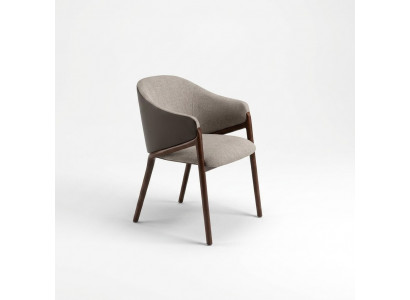 Designer Taupe Iesszëmmer Stull, Holzgestell Luxus Polster Eenzelstull.