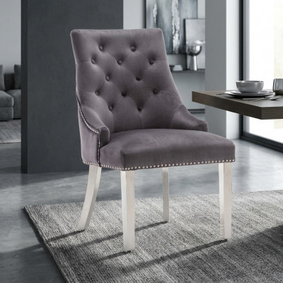 Gräien Iesszëmmer Chesterfield Stull Textillen Stull Luxus Eenzelstull
