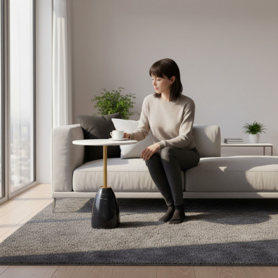 Designer Salontafel Bäizestell Dësch Wunnzëmmer Dësch Miwwelen Ronnd Dëscher nei