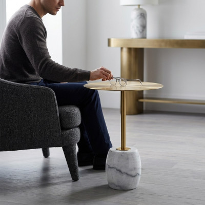 Designer Ergänzungsdësch Luxus Kaffisdëscher Gëllene Niewendësch Miwwelen