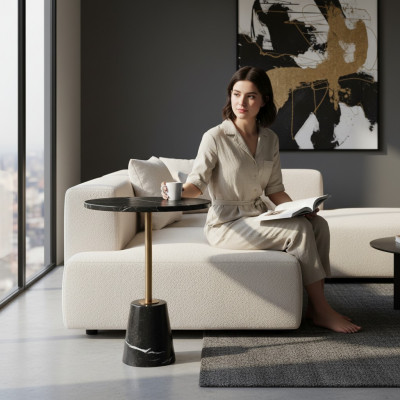 Couchtëpplech Luxus Design Couch Dësch Kaffi Bäistell Dëscher Wunnzëmmer Ronn
