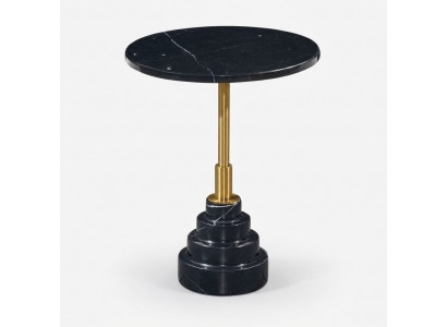 Niewendëscher Dëscher Wunnzëmmer Ronn Modern Schwaarz Couchtisch Luxus Marmor Dësch