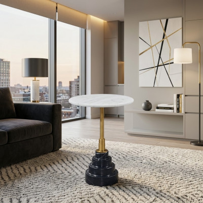 Niewent Dëscher Wunnzëmmer Ronn Héichwäerteg Modern Luxus Couchtisch Marmor
