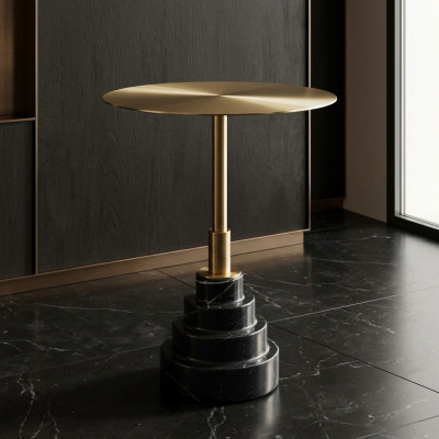 Niewent Dësch Dësch Design Luxus Dëscher Miwwelen Edelstol Ronnen Metall Gold