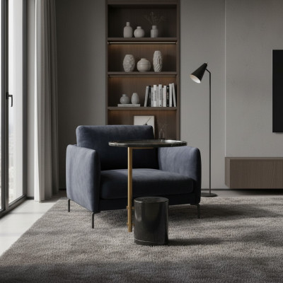 Niewentafel Schwaarz Salontafel Designer Dësch Wunnzëmmerdësch Dëscher nei