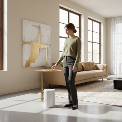 Ronnen Kaffisdësch Couchtisch Bäizëtzstëch Designer Dësch Wunnzëmmer Dëscher