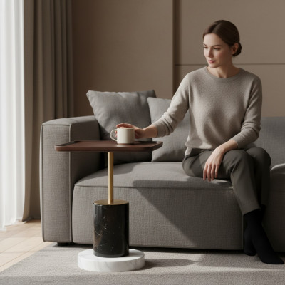 Designer Niewentësch Salontësch Wunnzëmmer Miwwelen Kaffisdësch Marmerzësch
