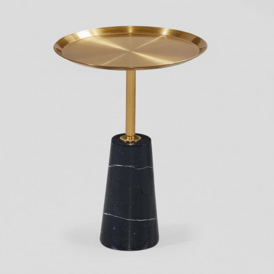 Designer schwaarze Bäistell-Dëscht aus Marmor Miwwelen Luxus Wunnzëmmer.