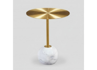 Klenge Ronne Beistelltësch mat Plateau Goldplack Designer Wunnzëmmer