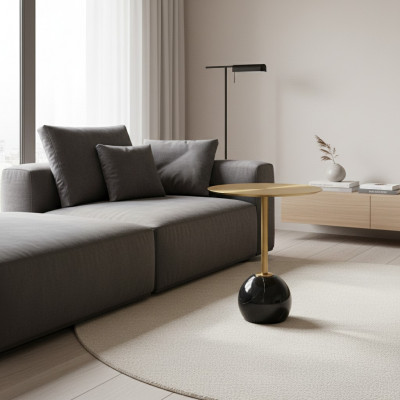 Wäissen modernen Ablagetisch Designer Metall Miwwelen Luxus Dëscher