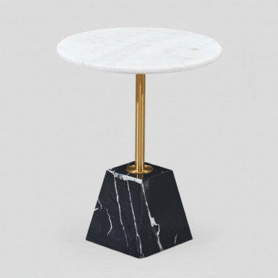 Designer Ronn Ofstellpiedestal Luxus Marmor Säitentafelen Stilvoll Miwwelen