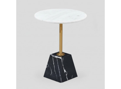 Designer Ronn Ofstellpiedestal Luxus Marmor Säitentafelen Stilvoll Miwwelen
