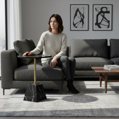 Schwaarzen Säitentësch Designer Niewendëscher Stilvoll Oflaachdëscher.