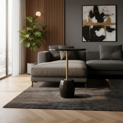 Schwaarzen Couchtisch Luxus Kaffisdësch Wunnzëmmer Design Bäistelltëscher