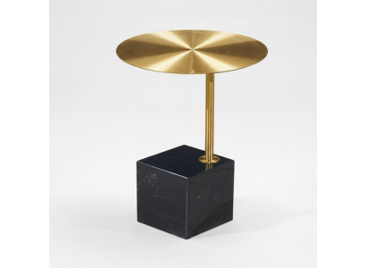 Designer schwaarz-gëllenen Niewendësch Luxus Wunnzëmmer Metallsdëscher Dësch