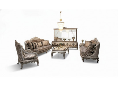 Luxuriéis Sofasett 3+3 Couchtisch Sofa Canapé Modern Gri Set Nei