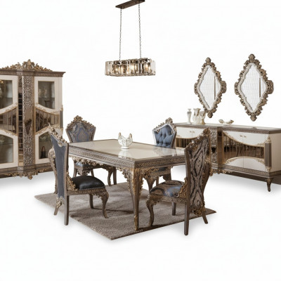 Designer Klassesch Iesszëmmer Set Stullgrupp Iessdësch Garnitur 5tlg.
