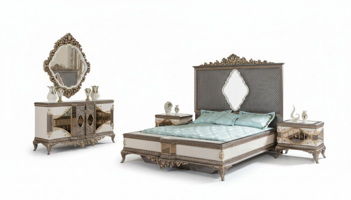 Klassesch Gromt Schlofkummer Luxus Set Duebelbett 2x Nuetsdëscher