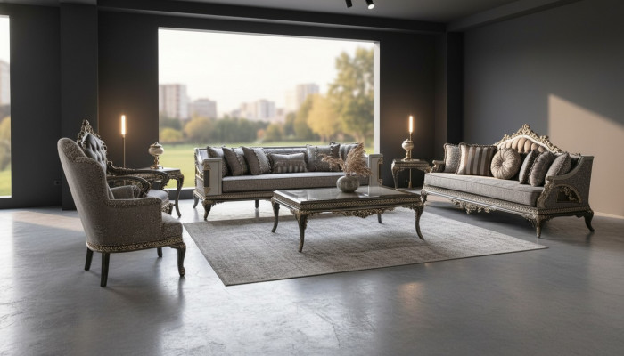 Luxus Chesterfield Klassesch Couchgarnitur 3+3+1 Sëtz Plaz Stilvoll Sofas Sofa