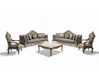 Luxus Chesterfield Klassesch Couchgarnitur 3+3+1 Sëtz Plaz Stilvoll Sofas Sofa