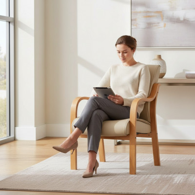 Stull Konschtlieder Design Gepolsterte Stull Beige Still Iesszëmmerstull Büro Stull