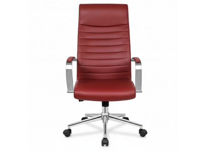Kënschtlederen Design Stull Roude Stills Iesszëmmerstull Büro Stull