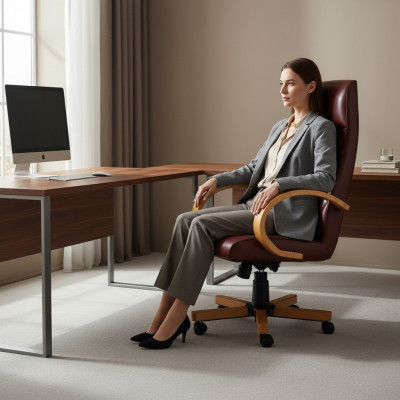Moderne bequem Dréistull Miwwelen Braun Büro-Stull Gaming-Stull Büro-Stull