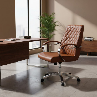 Modern Héichwäerteg Dréistull Miwwel Braun Büro-Stull Gamingstull Büro-Stull
