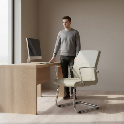 Bürosstull Wäiss Schreifdëschstull Dréierstull Büro Miwwelen Büro Sëtzmiwwelen Nei