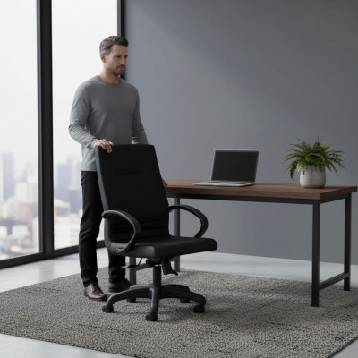 Stylos Bureau-Stull Schwaarz Schreifdëschstull Dréistull Büro-Miwwel Büro Sëtzmiwwel