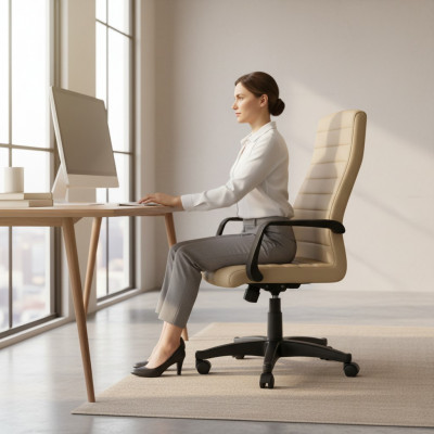 Modern Konschtlieder Bürostell Gaming Stell Bürostell Nei Dréistell Beige nei