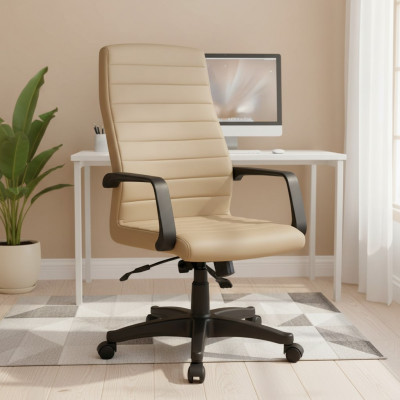 Modern Konschtlieder Bürostell Gaming Stell Bürostell Nei Dréistell Beige nei