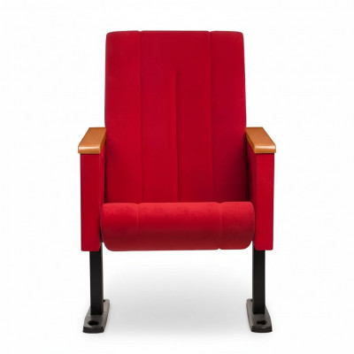 Designer roude Luxusstull 1-Sëtzer Modernt Lehnstuhl Textil Holzmöbel