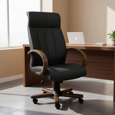 Computersstillen Chefsessel Fauteuil Kënschtleche Lieder Polster Büro Still Dréi Nei