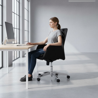 Fotell Textil Këssen Dréibar Computer Still Miwwelen Büro Stull Chefstill