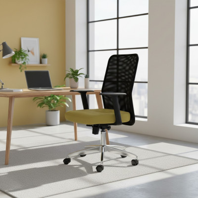 Fauteuil Textil Këssen Dréibar Computer Still Miwwelen Büro Stull Chefstill