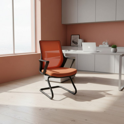 Héichwäertege Bürostill Orange Schreifdëschstill Modern Textilstill Stoff Nei