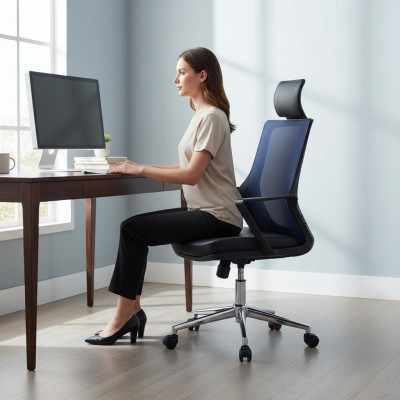 Fauteuil Kënschtlech Lieder Polster Dréiend Computer Still Miwwelen Büro Stull Chefstull