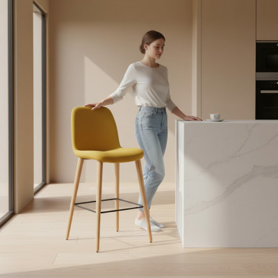 Iesszëmmerstull Luxus Giel Stull Design Lehnstull Miwwel Holzzstull Nei