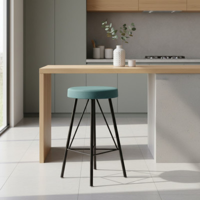 Iesszëmmer-Stull Luxus ronn blo Still Stull Design Lien-Stull Miwwelen Textil Nei