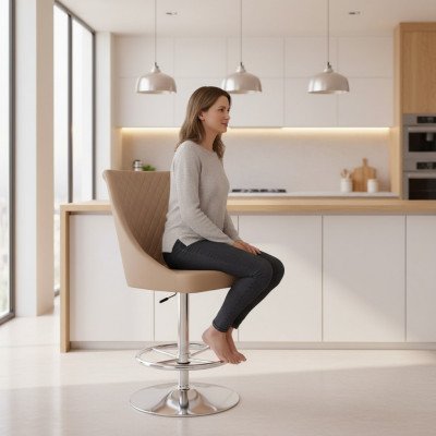 Modern Héichwäerteg Beige Stull Designer Barhocker Konschtlieder Luxus Miwwelen nei
