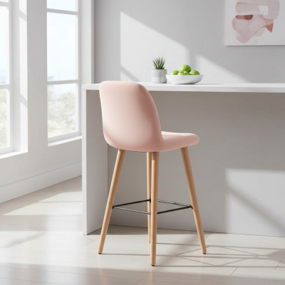 Modern rosa Stull Designer Barhocker Holz stilvoll Luxusmiwwel Hocker nei