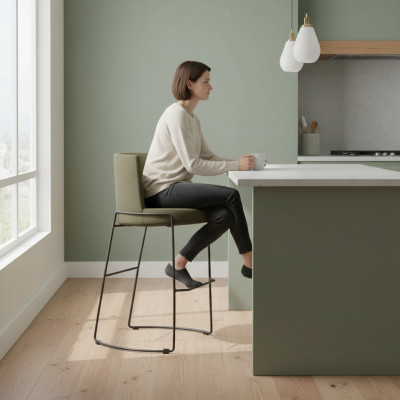Modernen Barhocker Stull Designer Textil Iesszëmmerstull Hocker Bar Gréng Nei