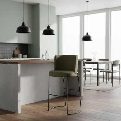 Modernen Barhocker Stull Designer Textil Iesszëmmerstull Hocker Bar Gréng Nei